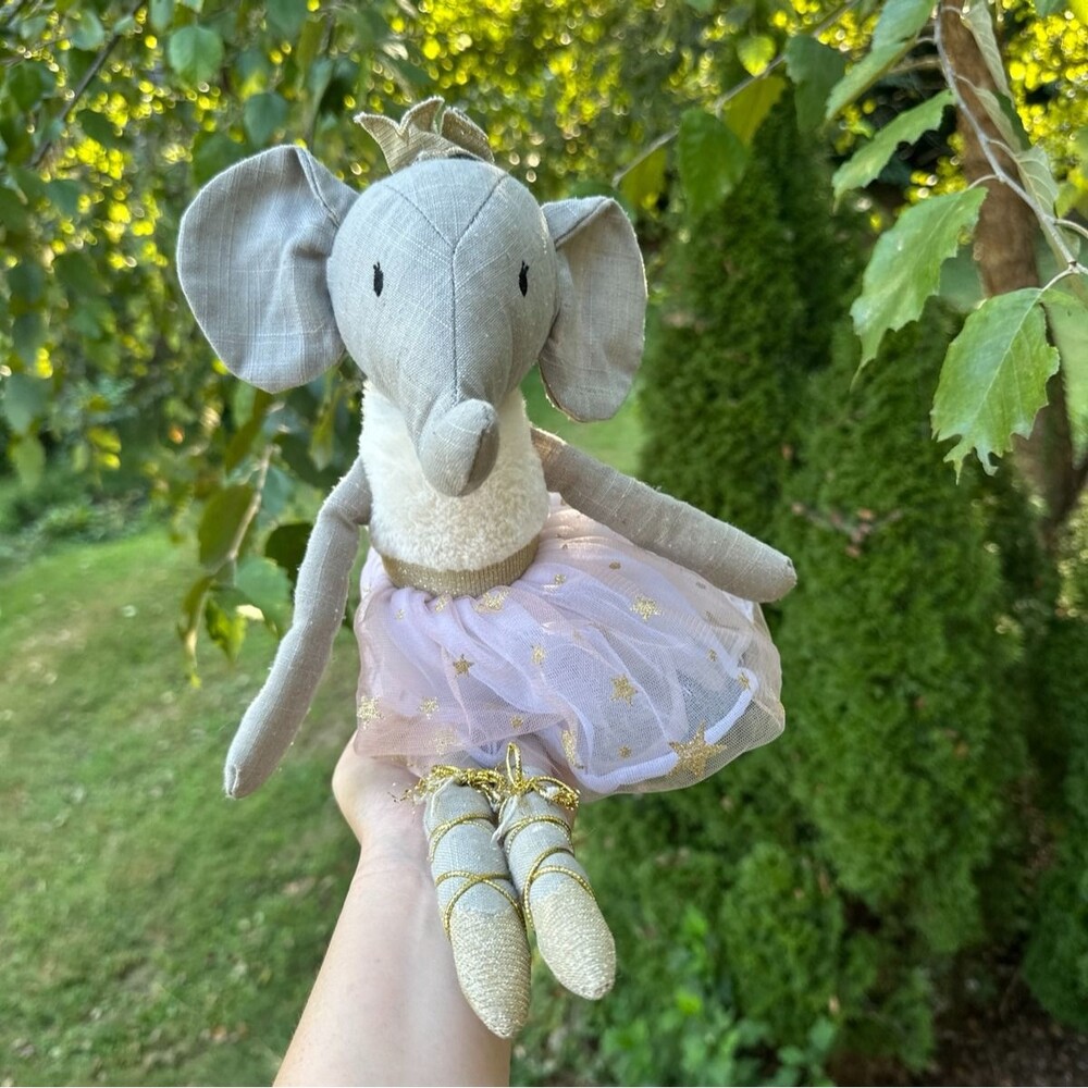 Anthropologie Eloise Elephant Ballerina Plush Toy Tutu Crown